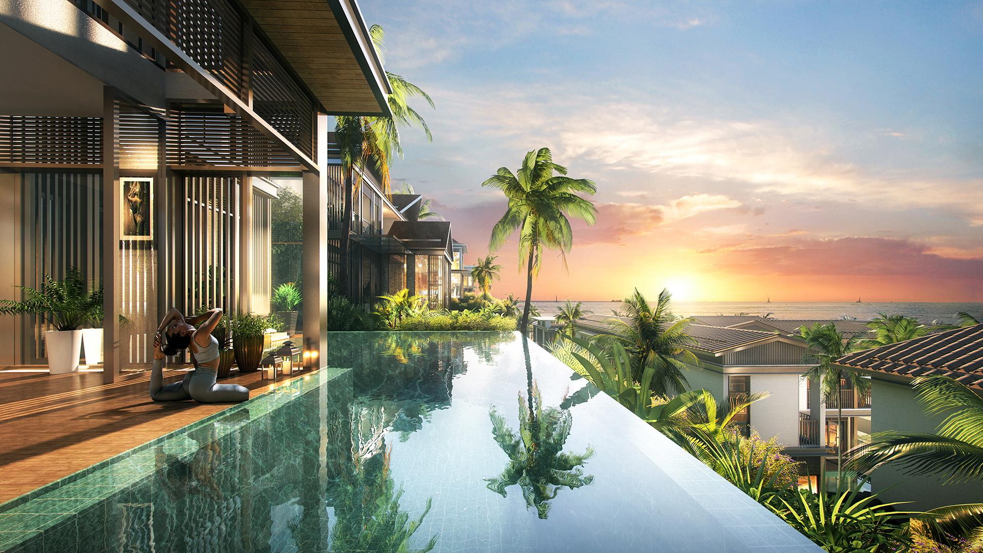 Sunset view from luxury villa at Starfish