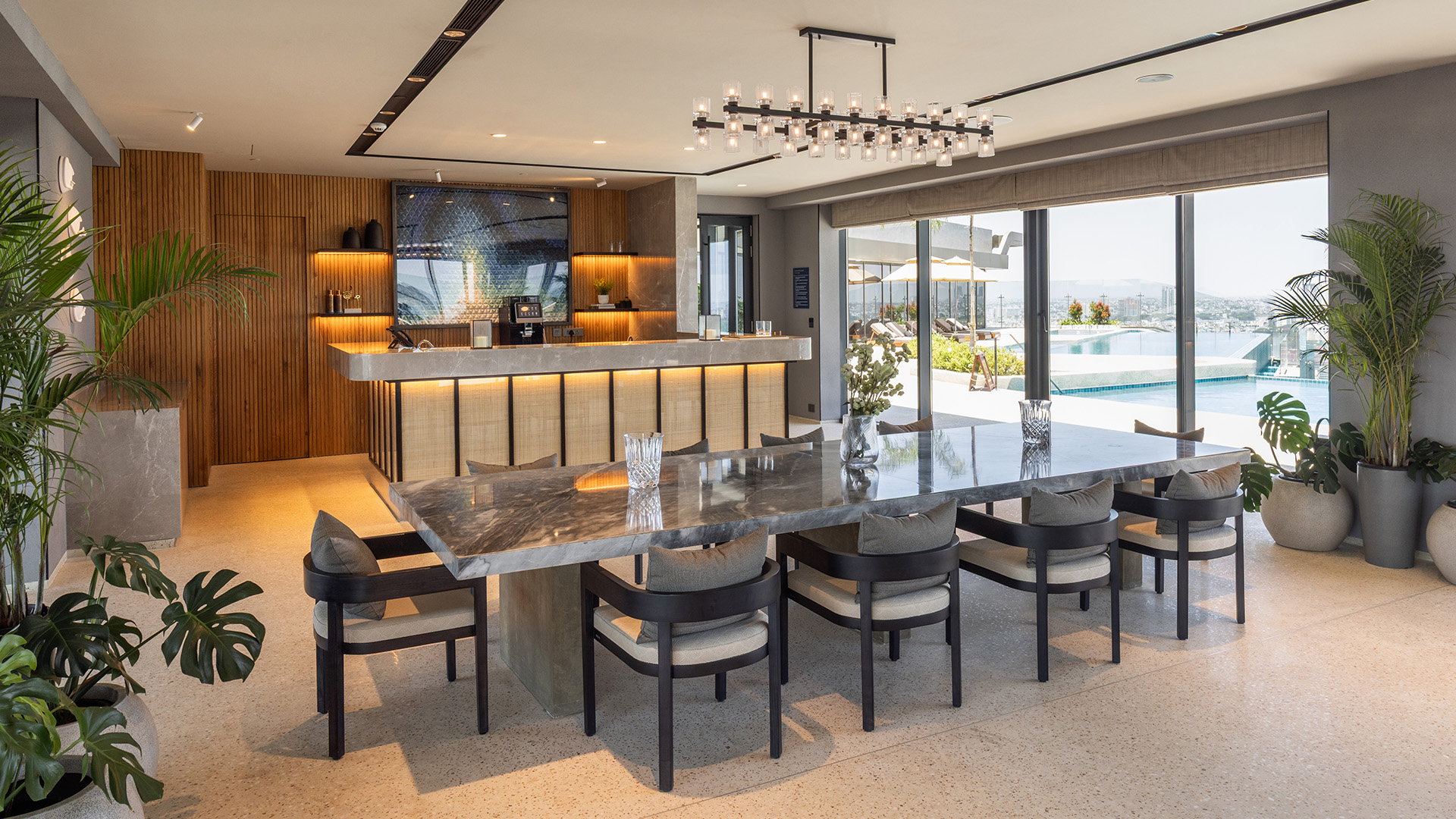 27 Summit’s spacious rooftop lounge