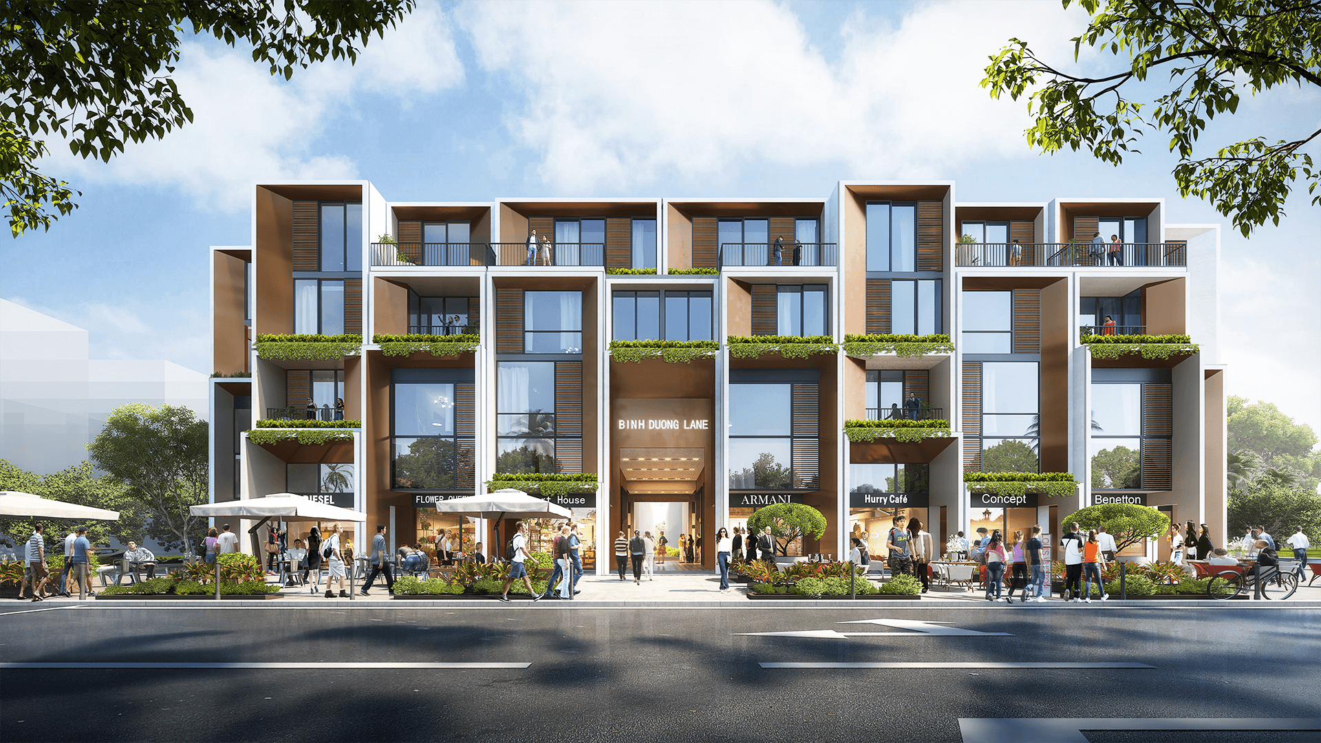 Binh Duong Lane exterior front view cluster 2