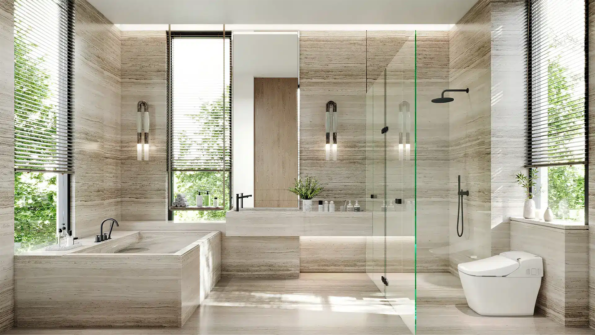 High-end master bathroom of hill villas - Eco Spine