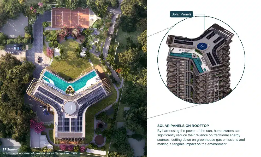 Using solar panels on rooftop of 27 Summit