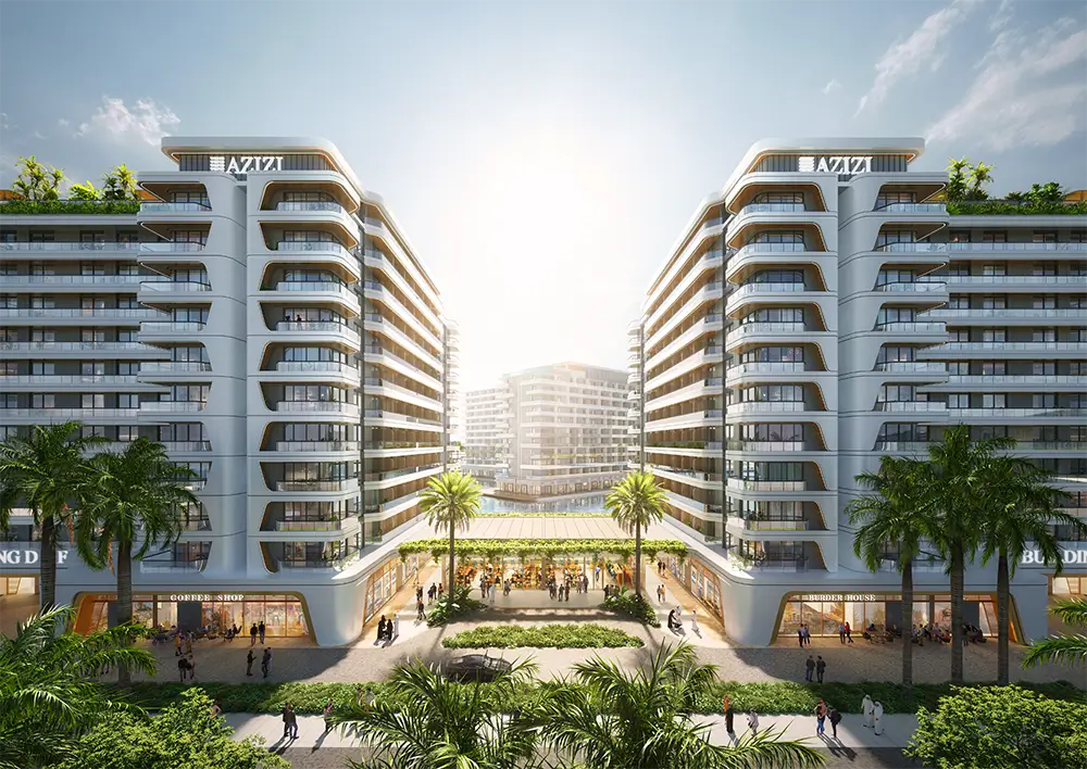 waterfront residential development with high end retail - Azizi Precinct 002