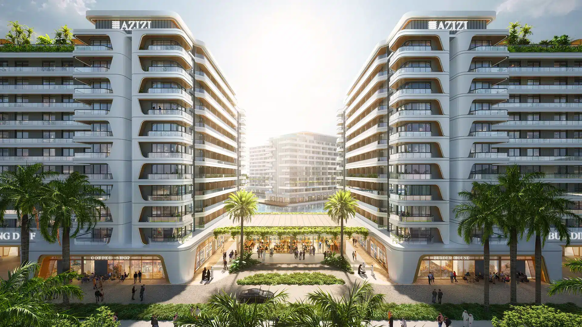 waterfront residential development with high end retail - Azizi Precinct 002