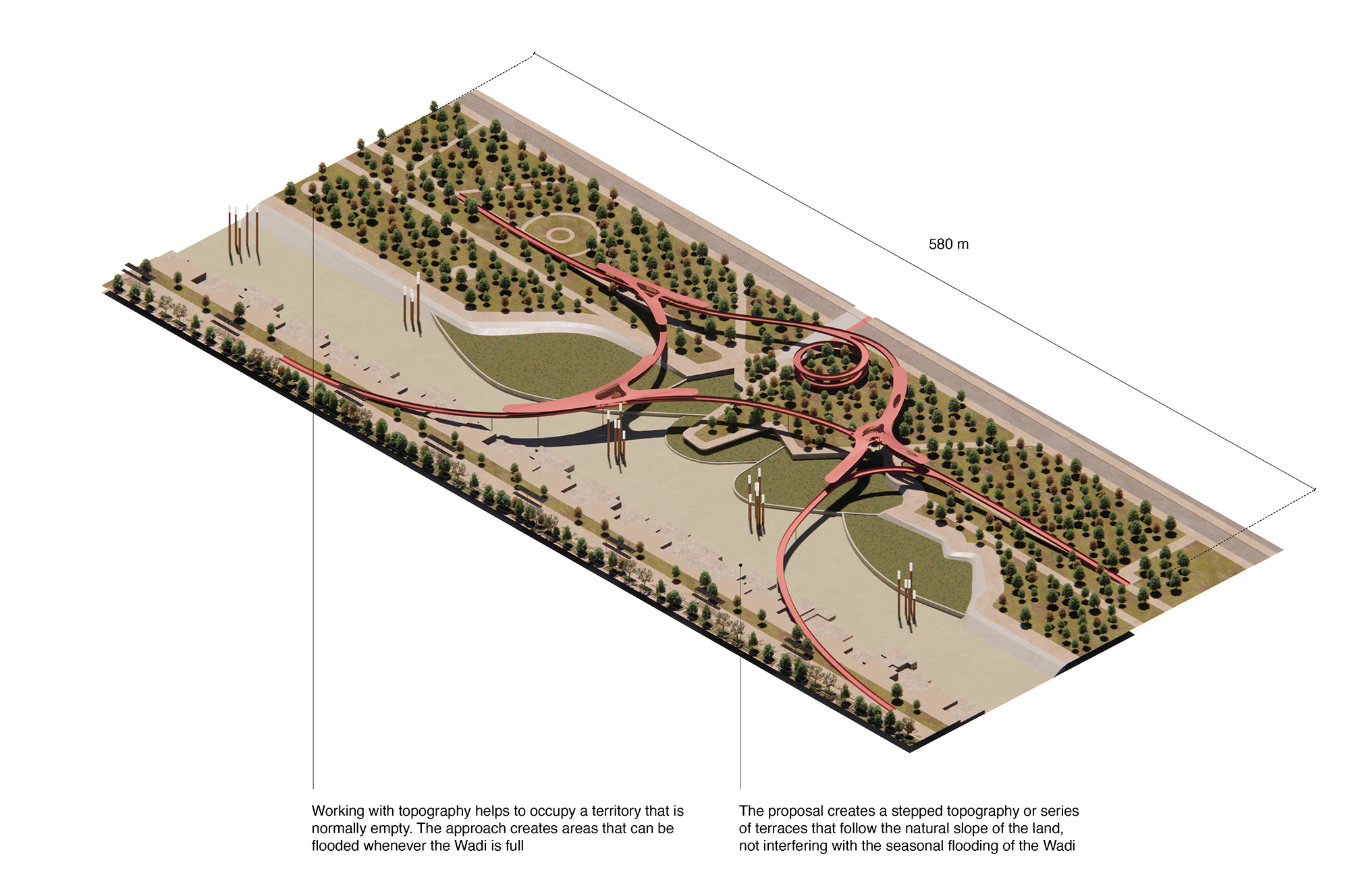 Tabuk Central Park Landscape - designing with topography