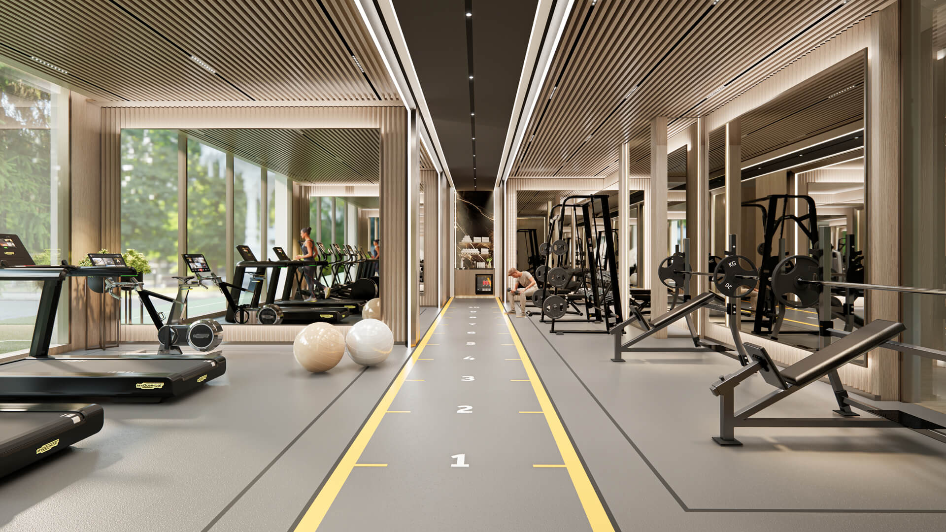 Rustomjee Crescent interior design - fitness centre