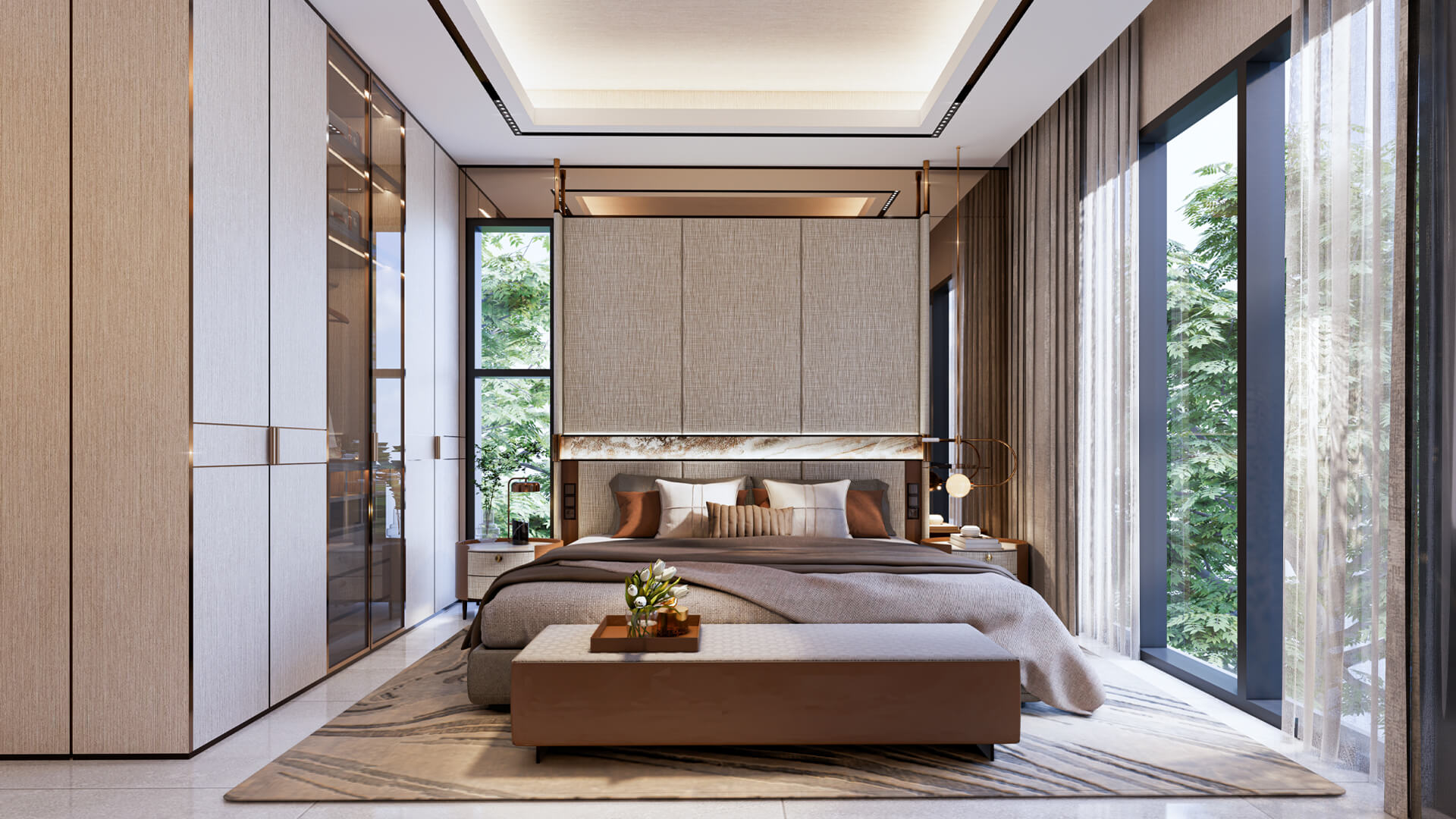 Rustomjee Crescent interior design - master bedroom