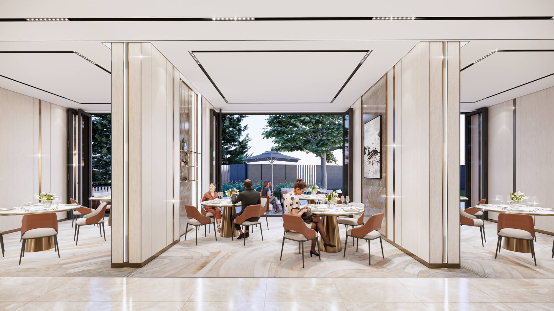 Rustomjee Crescent interior design - party hall