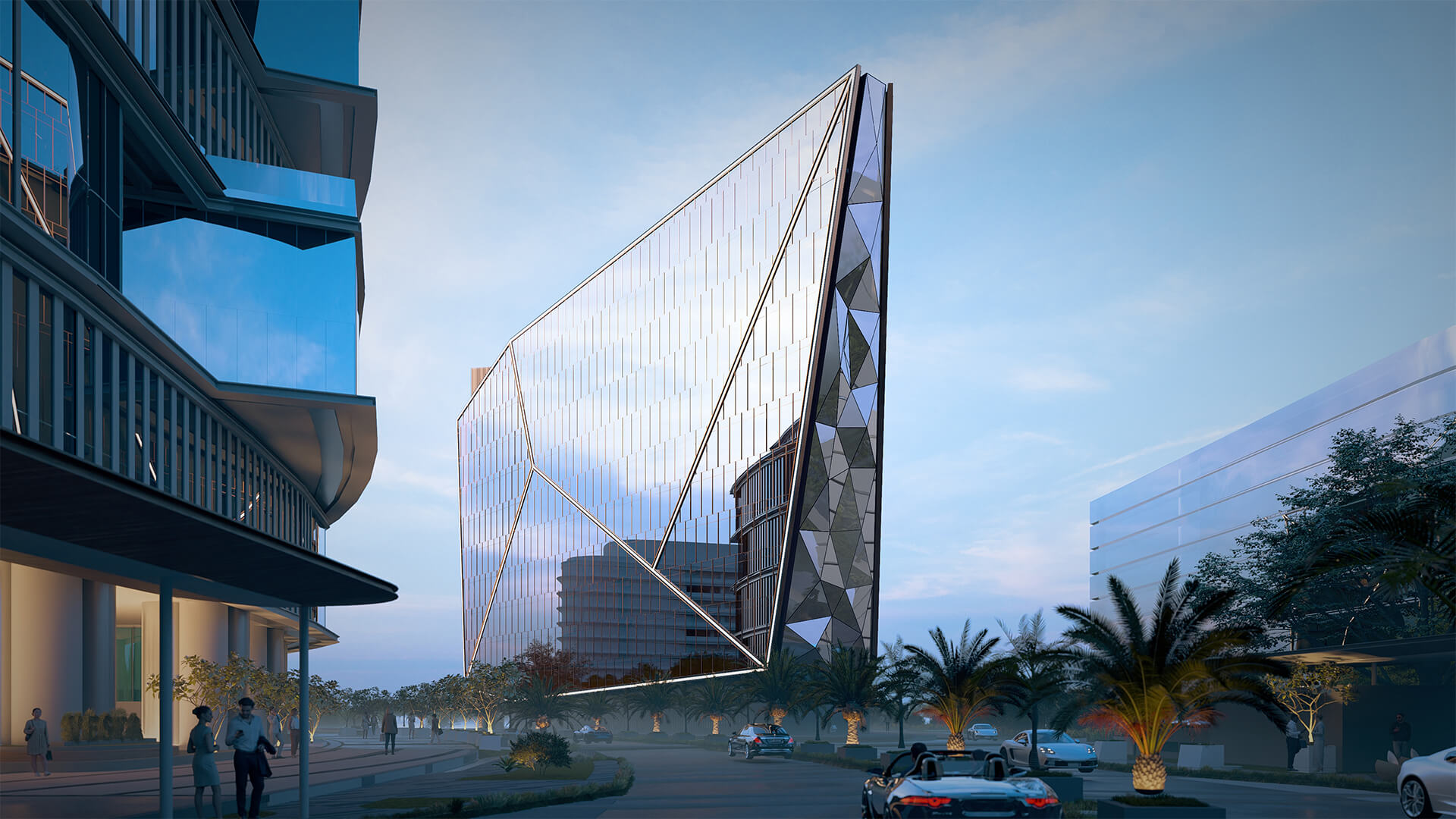 Aurora - night view from main road