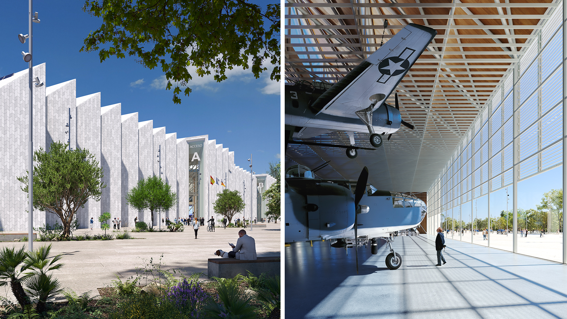 Palma de Mallorca Exhibition Centre - combines prefabricated steel and CLT systems